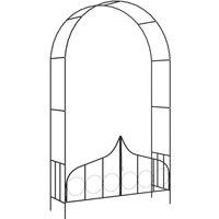 Garden Arch with Gate Black 138x40x238 cm Iron