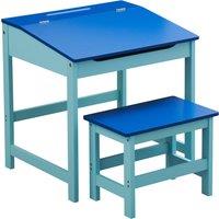 Orsina Angled Surface Children's Desk & Stool, Sleek Functional Desk For Children, Durable Desk & Stool in Blue