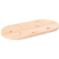 Berkfield Home Table Top 80x40x2.5 cm Solid Wood Pine Oval in Brown