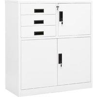 Berkfield Home Office Cabinet White 90x40x102 cm Steel | Size: 90 x 40 x 102 cm