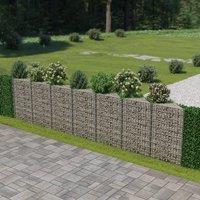 Berkfield Home Gabion Wall Galvanised Steel 450x30x100 cm in Silver | Size: 450 x 30 x 100 cm
