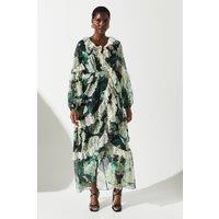 Coast Women's Lace Trim Chiffon Wrap Dress | Size: 8