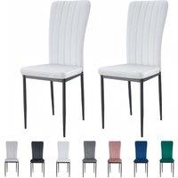 MCC Direct Set of 2 Velvet Dining Chairs Padded Upholstered Accent Chair Elle in Beige