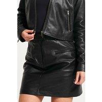 Barneys Originals Women's Real Leather Skirt in Black | Size: 12