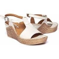 Moshulu Women's 'Peach Melba 2' T-Bar Wedge Sandals in White | Size: 6.5