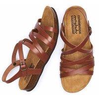 Moshulu Women's 'Ginger Ale' Strappy Cork Footbed Sandals in Tan | Size: 6.5