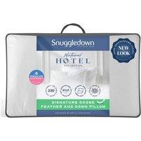 Snuggledown 4 Pack Hotel Goose Feather & Down Back Sleeper Pillow in White