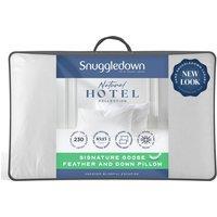 Snuggledown 2 Pack Hotel Goose Feather & Down Back Sleeper Pillow in White