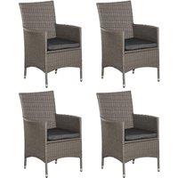 OUTSUNNY Rattan Chair Patio Sofa Chairs Set Cushioned Outdoor Rattan Furniture 4 PC in Grey | Size: 4 Pack