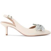 Carvela Women's 'Regal Bow Sling 2' Leather Heels in Cream | Size: 8