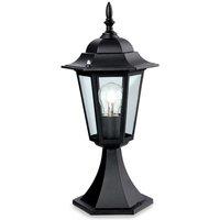 Netlighting 1 Light 6 Panel Lantern Pillar Black IP43 E27