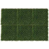 mysmartbuy 6 x Interlocking Artificial Grass Tiles - Outdoor Garden Faux Fake Lawn for Patio, Decking, Balcony, Yard - Each Tile 30 x 30cm