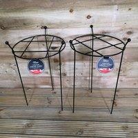 Samuel Alexander Pack of 2 Tom Chambers Cottage Heavy Duty Black Metal Steel Herbaceous Garden Plant Support Grow Through Small 60cm x 35cm