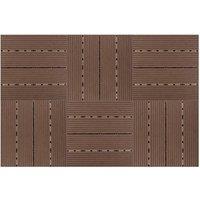 mysmartbuy 6 x Composite Interlocking Patio & Deck Tiles - All Weather Wood-Effect Garden Paving - Each Measure 29.5 x 29.5 x 2cm | Size: 6 Pack