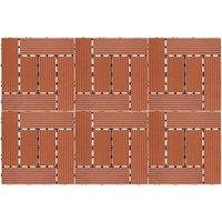 mysmartbuy 6 x Composite Interlocking Patio & Deck Tiles - All Weather Wood-Effect Garden Paving - Each Measure 29.5 x 29.5 x 2cm | Size: 6 Pack