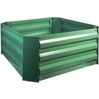 mysmartbuy Square Metal Raised Garden Bed - Green Steel Outdoor Planter Box for Growing Veg, Fruit, Herbs & Flowers - H30 x W61 x D61cm