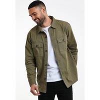 threadbare Men's 'Ministry' Lightweight Cotton Shacket in Khaki | Size: Medium