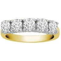 Jewelco London Women's 18ct Gold 2ct Diamond 5 Stone Pentalogy Eternity Ring | Size: Small