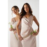 Coast Women's Ruched Waist Detail Satin Bridesmaid Dress in Mocha | Size: 10