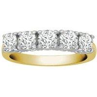 Jewelco London Women's 18ct 2 Colour Gold 1.5ct Diamond 5 Stone Pentalogy Eternity Ring | Size: Q