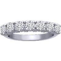 Jewelco London Women's 18ct White Gold 1.5ct Diamond 7 Stone Eternity Ring 4mm in Silver | Size: T