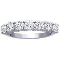 Jewelco London Women's 18ct White Gold 2ct Diamond 7 Stone Eternity Ring 4mm in Silver | Size: I