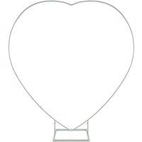 Neel Blue Heart Balloon Arch Stand Party Decoration Balloon Arch Metal Frame - 6.5ft in White