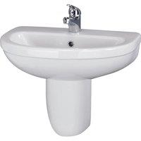 Balterley Round 1 Tap Hole Basin Semi Pedestal 550mm in White