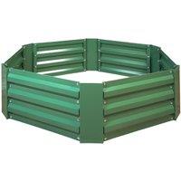 mysmartbuy Hexagonal Metal Raised Garden Bed - Green Steel Outdoor Planter Box for Growing Veg, Fruit, Herbs & Flowers - H30 x W102 x D102cm