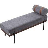 Dark Grey Upholstered Bench with a Removable Pillow