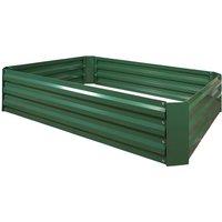 mysmartbuy Rectangle Metal Raised Garden Bed - Green Steel Outdoor Planter Box for Growing Veg, Fruit, Herbs & Flowers - H30 x W120 x D90cm