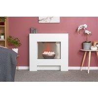 Adam Fires & Fireplaces Cubist Electric Fireplace Suite in White, 36 Inch in White