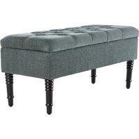 Linen Upholstered Storage Bench