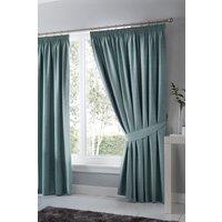 Fusion 'Dijon' Thermal & Blackout Fully Lined Pencil Pleat Curtains in Duck Egg Blue | Size: 168 cm width x 229 cm drop