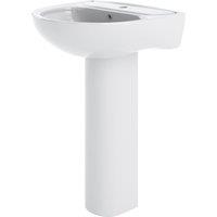 Balterley Round 1 Tap Hole Basin with Full Pedestal in White
