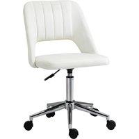 VINSETTO Mid-Back Swivel Home Office Chair Scallop Computer Chair in Cream