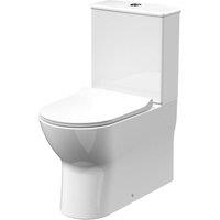 Balterley Flush to Wall Close Coupled Toilet, Soft Close Seat 806x375x612mm in White