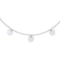 Jewelco London Women's Silver Raindrop Discs Medallion Necklace 16 inch - GVK280 in White