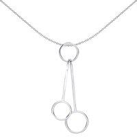 Jewelco London Women's Silver Pendulum Pendant Necklace 18 inch - GVP439 in White