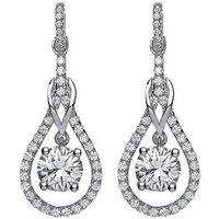 Jewelco London Women's Silver CZ Tears of Joy Drop Earrings