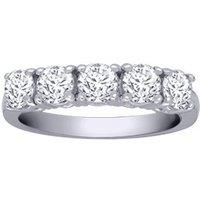 Jewelco London Women's 18ct White Gold 1.75ct Diamond 5 Stone Pentalogy Eternity Ring in Silver | Size: Small