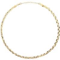Jewelco London Women's Gilded Silver Diamond-cut Plaited Necklace 2mm 14.5-16" - GVCL010Y in Gold