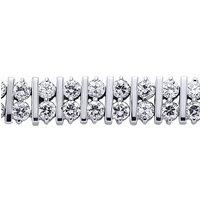 Jewelco London Women's Silver CZ 2 Row Tennis Bracelet 9mm 7 inch - GVB017 in White