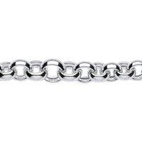 Jewelco London Women's Silver Graduated Hollow Belcher Chain Bracelet 10mm 8.25 inch - GVB280 in White