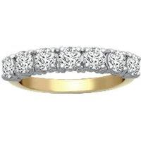 Jewelco London Women's 18ct 2 Colour Gold 1.5ct Diamond 7 Stone Eternity Ring 4mm | Size: O