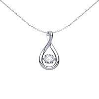 Jewelco London Women's Silver CZ Solitaire Pendant Necklace 18 inch - GVP372 in White