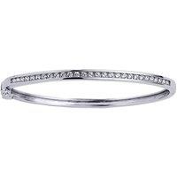 Jewelco London Women's Sterling Silver CZ Eternity Baby Bangle Bracelet - GVG064 in White