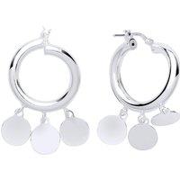 Jewelco London Women's Silver Chandelier Droplets Hoop Drop Earrings 19mm