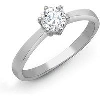 Jewelco London Women's Platinum 0.25ct Diamond Solitaire Engagement Ring 5.5mm in Silver | Size: R