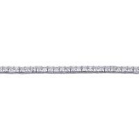 Jewelco London Women's Silver Princess Cut CZ Tennis Eternity Line Bracelet 4mm 7 inch - GVB095 in White